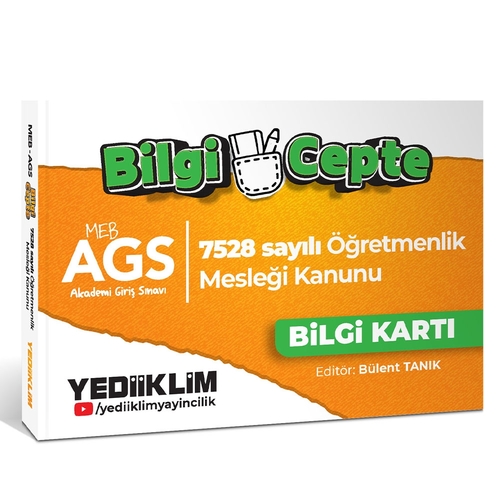 MEB AGS Bilgi Cepte 7528 Sayılı Öğretmenlik Meslek Kanunu Bilgi Kartı (Soru-Cevap) Yediiklim Yayınları 2025