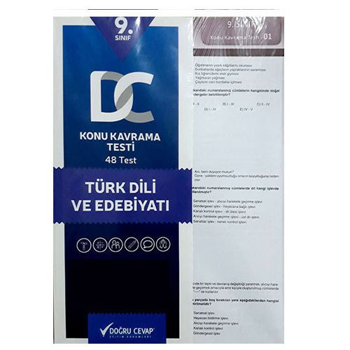 9. Sınıf Türk Dili ve Edebiyatı Konu Kavrama Testi - Doğru Cevap Yayınları