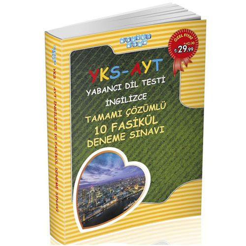 YKS AYT 2. Oturum İngilizce Tamamı Çözümlü 10 Fasikül Deneme Sınavı Akıllı Adam Yayınları