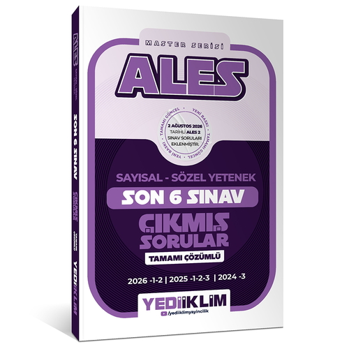 ALES Master Serisi Sayısal Sözel Yetenek Son 6 Sınav Çıkmış Sorular Yediiklim Yayınları 2027