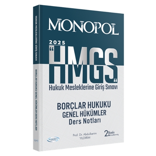 HMGS Borçlar Hukuku Genel Hükümler Ders Notları Monopol Yayınları 2025