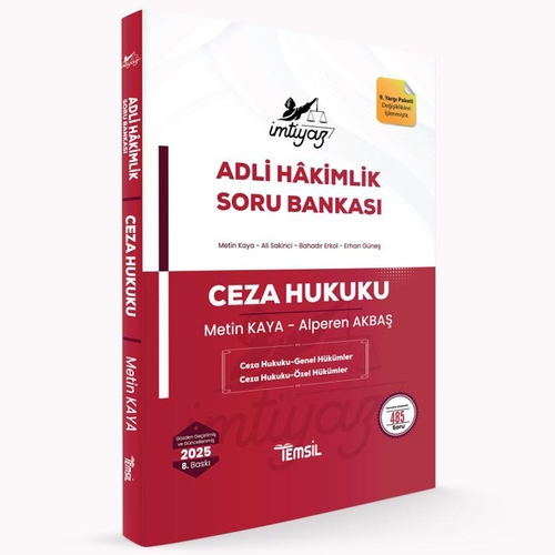 İmtiyaz Adli Hakimlik Ceza Hukuku Genel ve Özel Hükümler Soru Bankası Temsil Kitap Yayınları 2025