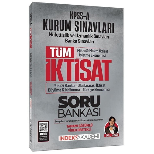 KPSS A Grubu TÜM İktisat Soru Bankası Tamamı Çözümlü İndeks Akademi Yayınları 2026