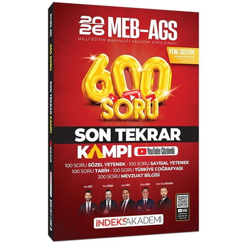 MEB AGS Tüm Dersler Son Tekrar Kampı 600 Soru Bankası İndeks Akademi Yayınları 2026