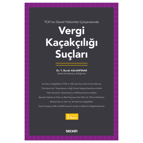 Vergi Kaçakçılığı Suçları - Yusuf Burak Aslanpınar