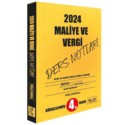KPSS A Grubu Maliye ve Vergi Ders Notları Makro Kitap Yayınları 2024
