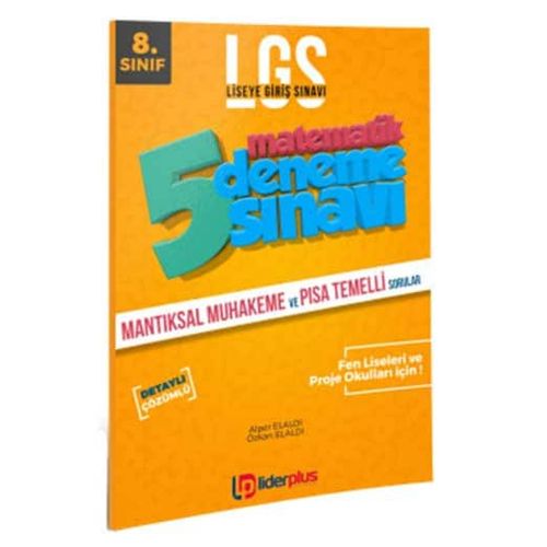 8. Sınıf LGS Matematik Çözümlü 5 Deneme Sınavı Lider Plus Yayınları