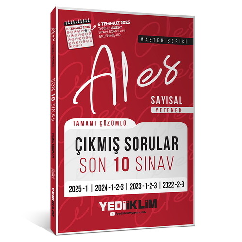 ALES Master Serisi Sayısal Yetenek Son 10 Sınav Çıkmış Sorular Yediiklim Yayınları 2025
