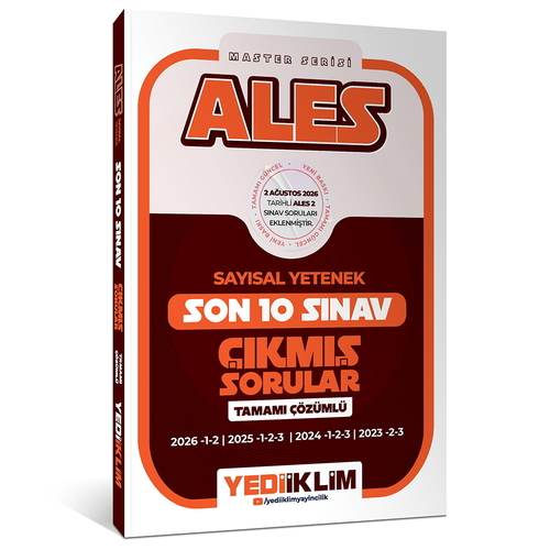 ALES Master Serisi Sayısal Yetenek Son 10 Sınav Çıkmış Sorular Yediiklim Yayınları 2027