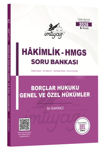 Hakimlik HMGS Borçlar Hukuku Genel ve Özel Hükümler Soru Bankası İmtiyaz Yayınları 2026