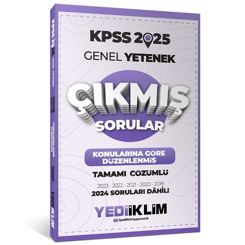 KPSS Genel Yetenek Konularına Göre Düzenlenmiş Çıkmış Sorular Yediiklim Yayınları 2025