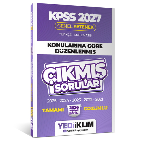 KPSS Genel Yetenek Konularına Göre Düzenlenmiş Çıkmış Sorular Yediiklim Yayınları 2027