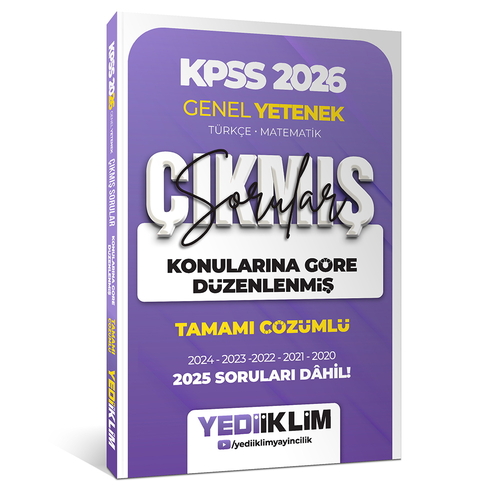 KPSS Genel Yetenek Konularına Göre Düzenlenmiş Çıkmış Sorular Yediiklim Yayınları 2026