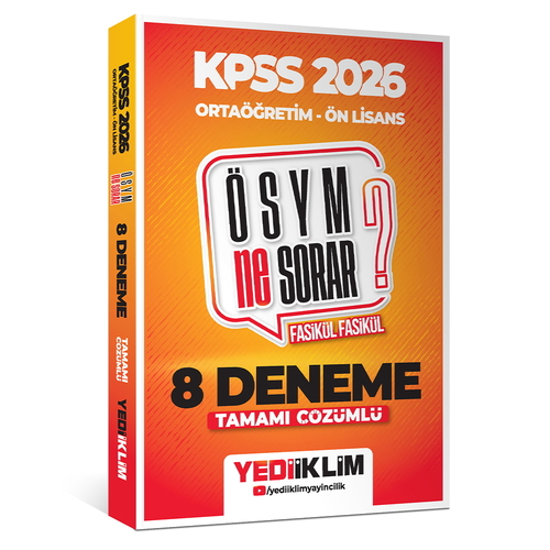 KPSS Ortaöğretim Ön Lisans ÖSYM Ne Sorar Fasikül 8 Deneme Yediiklim Yayınları 2026