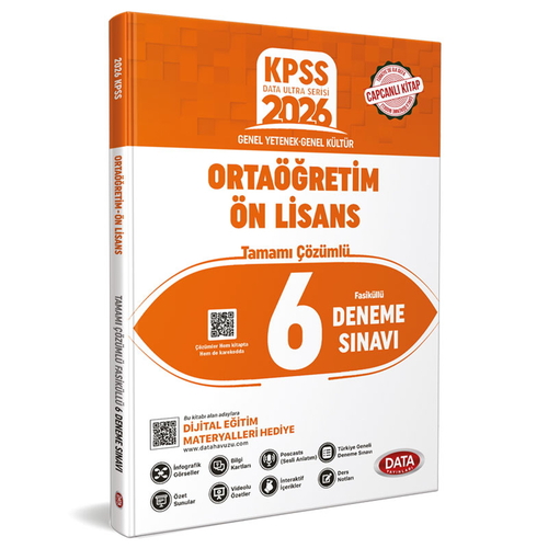 KPSS Ortaöğretim Ön Lisans Tamamı Çözümlü 6 Fasikül Deneme Sınavı Data Yayınları 2026