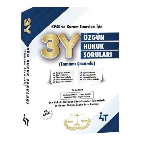 3Y Özgün Hukuk Soruları Tamamı Çözümlü 4T Yayınları 2026