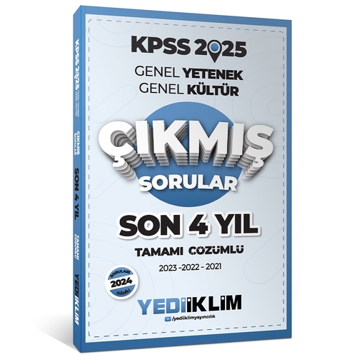 KPSS Genel Yetenek Genel Kültür Son 4 Yıl Çıkmış Sorular Yediiklim Yayınları 2025