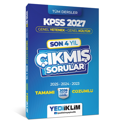 KPSS Genel Yetenek Genel Kültür Son 4 Yıl Çıkmış Sorular Yediiklim Yayınları 2027