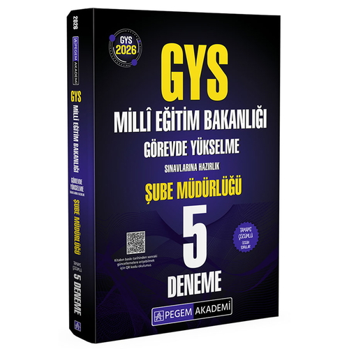 GYS MEB Hazırlık Şube Müdürlüğü Tamamı Çözümlü 5 Deneme Pegem Akademi Yayınları 2026