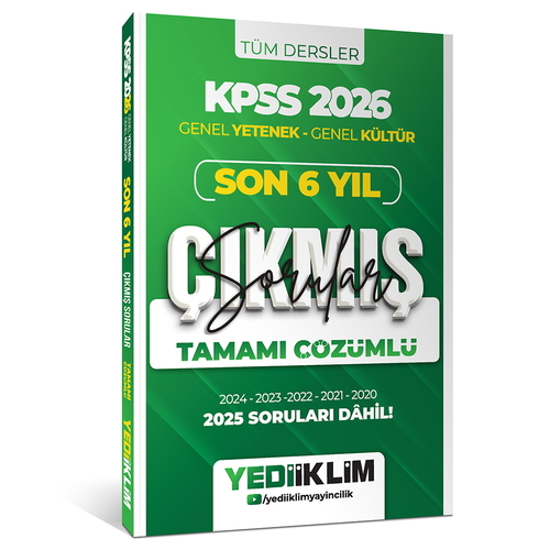 KPSS Genel Yetenek Genel Kültür Son 6 Yıl Çıkmış Sorular Yediiklim Yayınları 2026