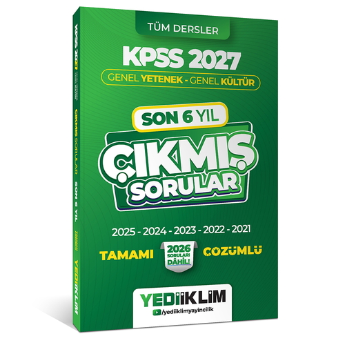 KPSS Genel Yetenek Genel Kültür Son 6 Yıl Çıkmış Sorular Yediiklim Yayınları 2027