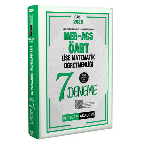 MEB AGS ÖABT Lise Matematik Öğretmenliği Tamamı Çözümlü 7 Deneme Pegem Akademi Yayınları 2026