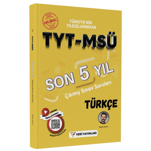 TYT MSÜ Türkçe Son 5 Yıl Çıkmış Sorular ve Çözümleri Veri Yayınları 2023