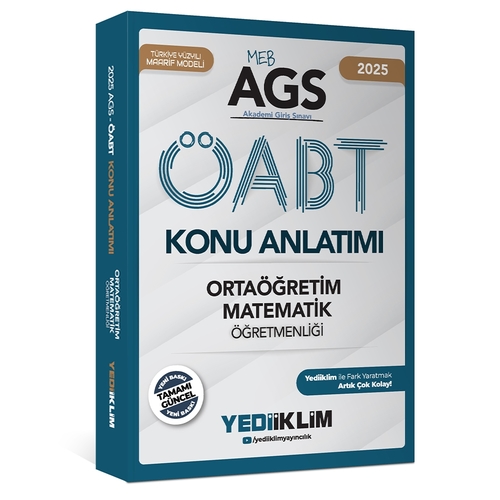 MEB AGS ÖABT Ortaöğretim Matematik Öğretmenliği Konu Anlatımı Yediiklim Yayınları 2025
