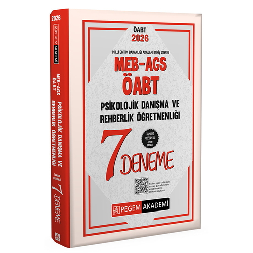 MEB AGS ÖABT Psikolojik Danışma Ve Rehberlik Öğretmenliği Tamamı Çözümlü 7 Deneme Pegem Akademi Yayınları 2026