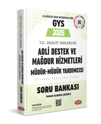 T.C. Adalet Bakanlığı GYS Adli Destek ve Mağdur Hizmetleri Müdürü ve Müdür Yardımcısı Soru Bankası Data Yayınları 2025