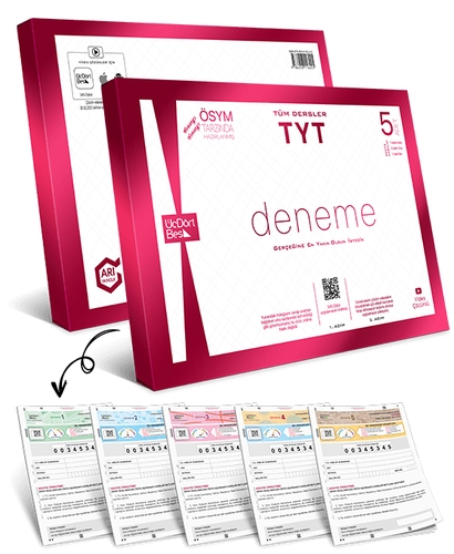 TYT Tüm Dersler 5\'li Paket Deneme ÜçDörtBeş Yayınları