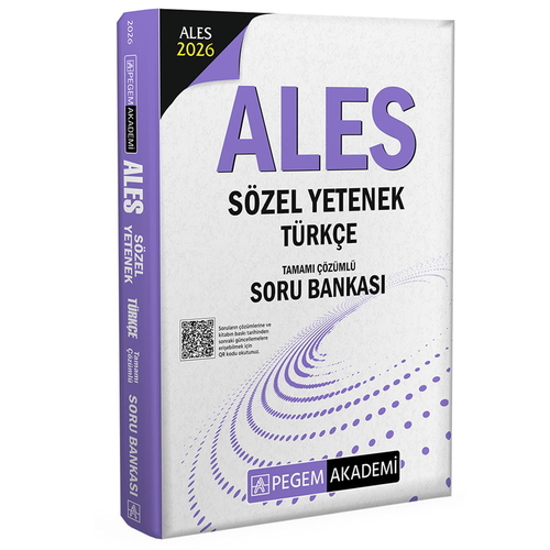 ALES Sözel Yetenek Türkçe Tamamı Çözümlü Soru Bankası Pegem Akademi Yayınları 2026