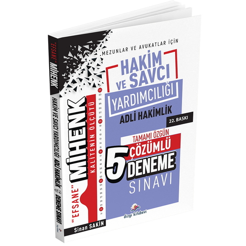 Efsane Mihenk Adli Hakim ve Savcı Yardımcılığı 5 Deneme Dizgi Kitap Yayınları 2025