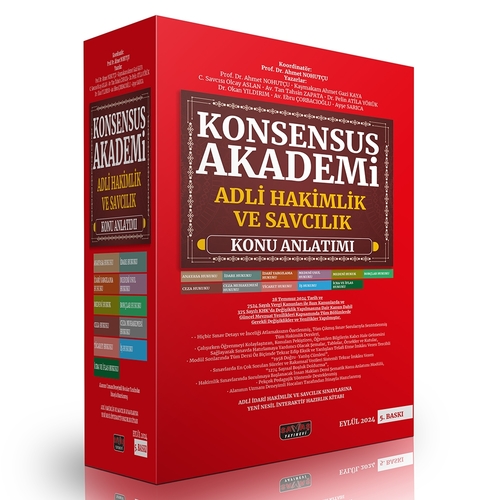 KONSENSUS Akademi Adli Yargı Hakim ve Savcı Yardımcılığı Sınavı Konu Anlatımı Eylül 2024