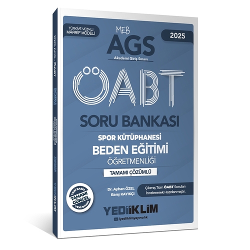MEB AGS ÖABT Beden Eğitimi Öğretmenliği Tamamı Çözümlü Soru Bankası Yediiklim Yayınları 2024