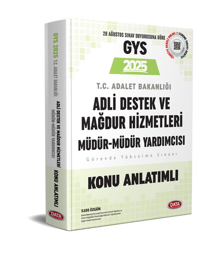 T.C. Adalet Bakanlığı GYS Adli Destek ve Mağdur Hizmetleri Müdürü ve Müdür Yardımcısı Konu Anlatımı Data Yayınları 2025