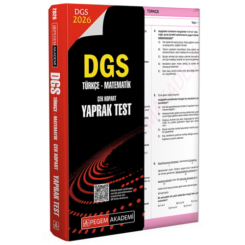 DGS Türkçe-Matematik Çek Kopart Yaprak Test Pegem Akademi Yayınları 2026