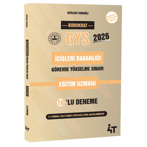 İçişleri Bakanlığı Görevde Yükselme Sınavı Eğitim Uzmanı 10’lu Deneme 4T Yayınları 2026