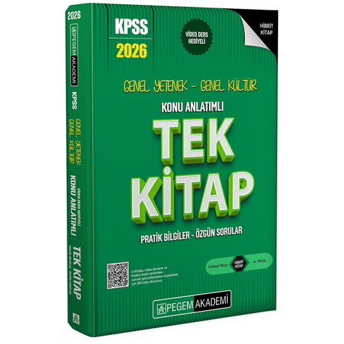 KPSS Genel Yetenek Genel Kültür Konu Anlatımlı Tek Kitap Pegem Akademi Yayınları 2026
