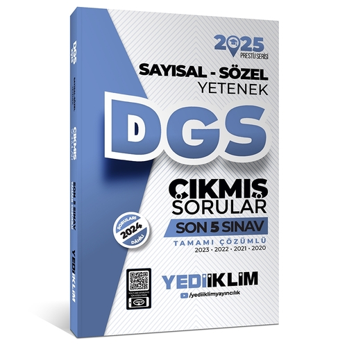 DGS Sayısal Sözel Yetenek Son 5 Sınav Çıkmış Sorular Yediklim Yayınları 2025