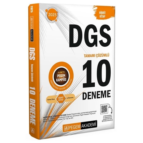 DGS Tamamı Çözümlü 10 Deneme Pegem Akademi Yayınları 2025