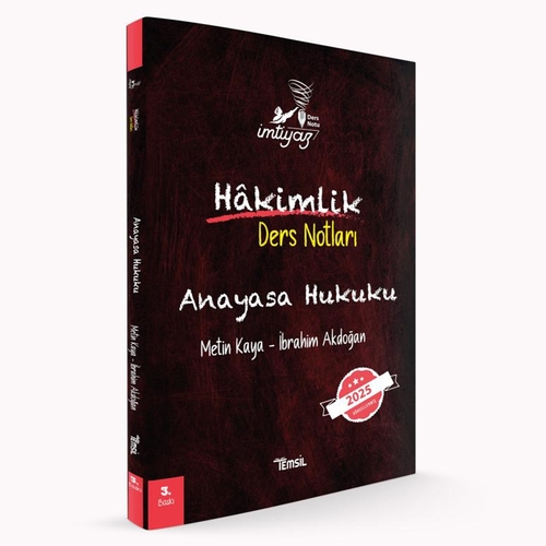 İmtiyaz Hakimlik Ders Notları Anayasa Hukuku Temsil Kitap Yayınları 2025