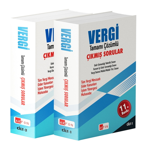 Vergi Akademisi Tamamı Çözümlü Çıkmış Sorular 2 Cilt Akfon Yayınları 2025