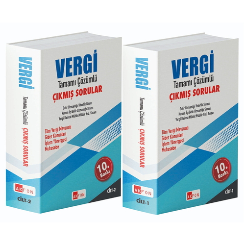 Vergi Akademisi Tamamı Çözümlü Çıkmış Sorular 2 Cilt Akfon Yayınları 2025