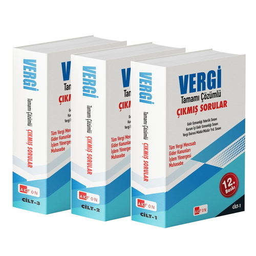 Vergi Akademisi Tamamı Çözümlü Çıkmış Sorular 3 Cilt Akfon Yayınları 2026