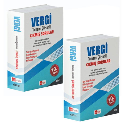 Vergi Tamamı Çözümlü Yeterlilik Çıkmış Sorular 2 Cilt Akfon Yayınları Nisan 2025