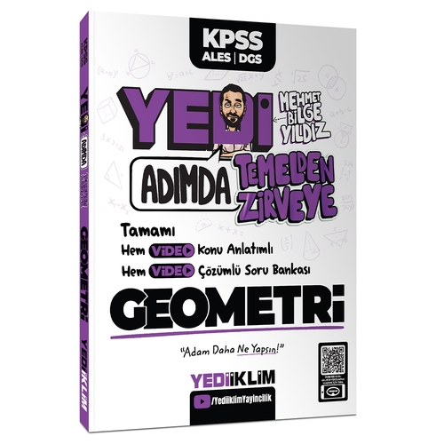 KPSS ALES DGS Yedi Adımda Temelden Zirveye Geometri Video Konu Anlatımlı Video Çözümlü Soru Bankası Yediiklim Yayınları 2024