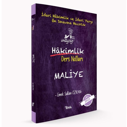 İmtiyaz Hakimlik Ders Notları Maliye Temsil Kitap Yayınları 2025
