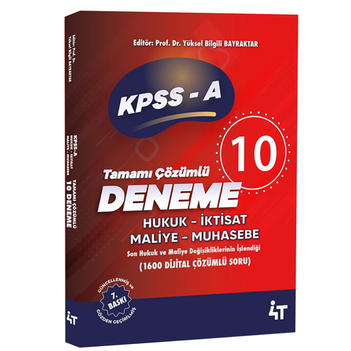 KPSS A Grubu Tamamı Çözümlü 10 Deneme 4T Yayınları 2026