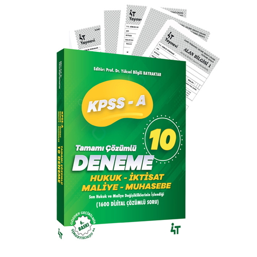 KPSS A Grubu Tamamı Çözümlü 10 Deneme 4T Yayınları 2025